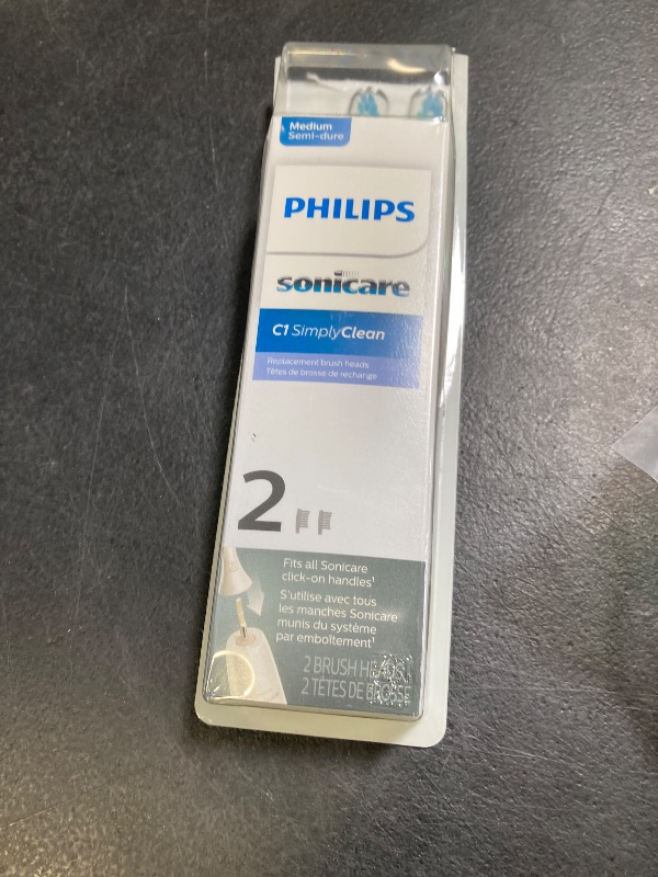 Photo 1 of Philips Sonicare Genuine Simply Clean Replacement Toothbrush Heads, 2 Brush Heads, White, HX6012/04