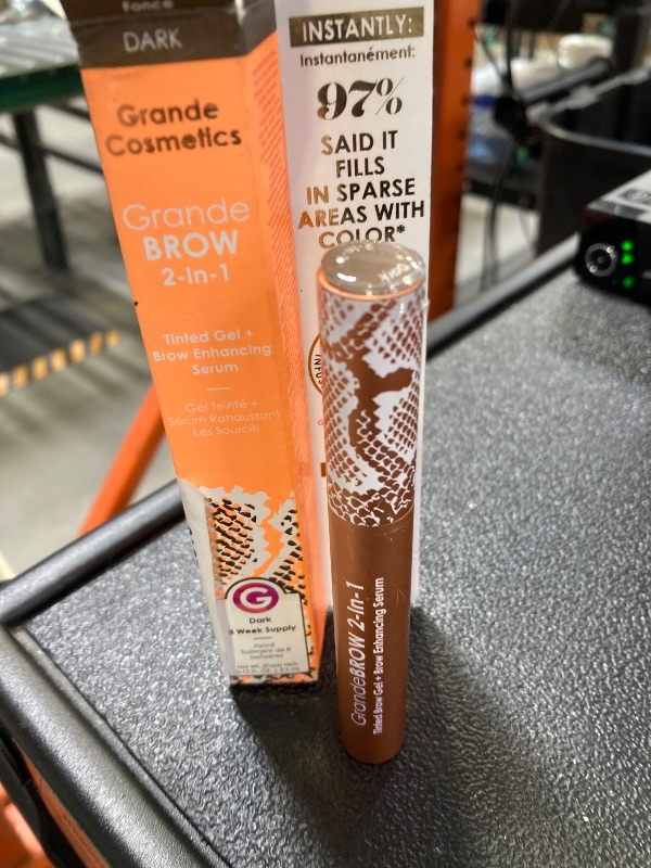 Photo 1 of Grande Cosmetics GrandeBROW 2-in-1 Tinted Brow Gel + Brow Enhancing Serum, Dark