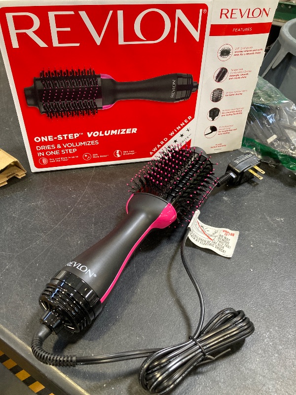 Photo 1 of REVLON One-Step Volumizer Hair Dryer and Styler, for Less Frizz, More Shine, and Reduced Heat Damage for Salon Style Round Brush for Blowout, Black (Amazon Exclusive)