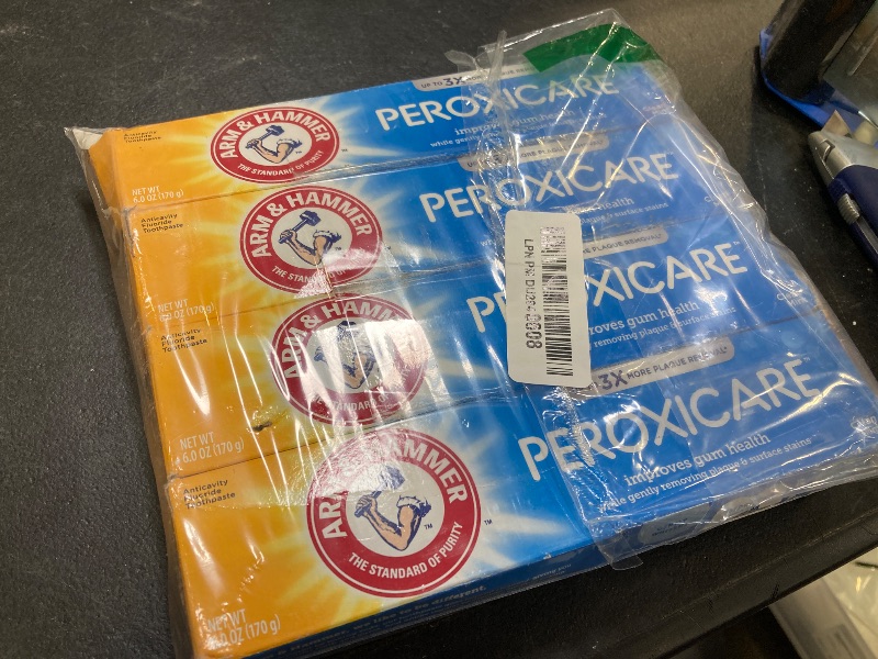 Photo 1 of ARM & HAMMER Peroxicare Toothpaste for Gum Health, Baking Soda Toothpaste, Clean Mint, 6.0 oz (Pack of 4