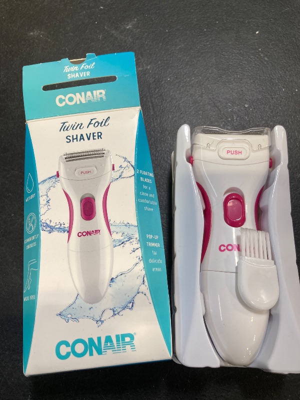Photo 1 of Conair Body and Facial Hair Removal for Women, Cordless Electric Dual Foil Shaver & Trimmer, Perfect for Face, Ear/Nose, Eyebrows, Legs, and Bikini Lines