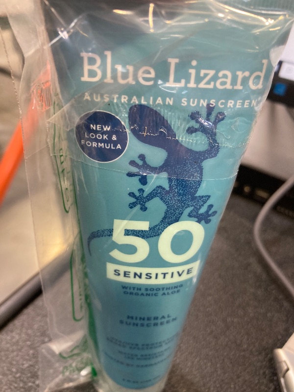 Photo 1 of BLUE LIZARD Sensitive Mineral Sunscreen with Zinc Oxide 50+ Water Resistant UVAUVB Protection with Smart Cap Technology Fragrance Free, Sensitve, SPF 50 - - Tube, Unscented, 5 Fl Oz