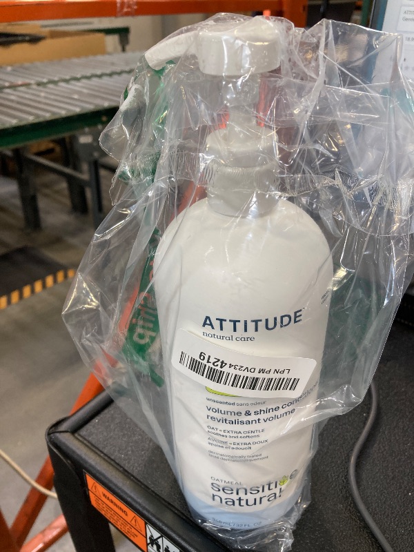 Photo 1 of ATTITUDE Hair Conditioner for Sensitive Dry Scalp, Soothing Oat, Naturally Derived Ingredients, Dermatologically Tested, Vegan Detangler, Extra Gentle, Unscented, 32 Fl Oz