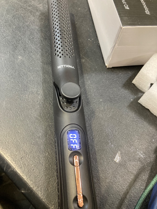 Photo 1 of 360° Airflow Styler Curling Iron - 1.25 Inch Hair Straightener and Curler 2 in 1 with Vented Cool Air to Lock Style, Extra Long Flat Iron Curling Wand, 5 Temps LCD Display, Dual Voltage for Travel