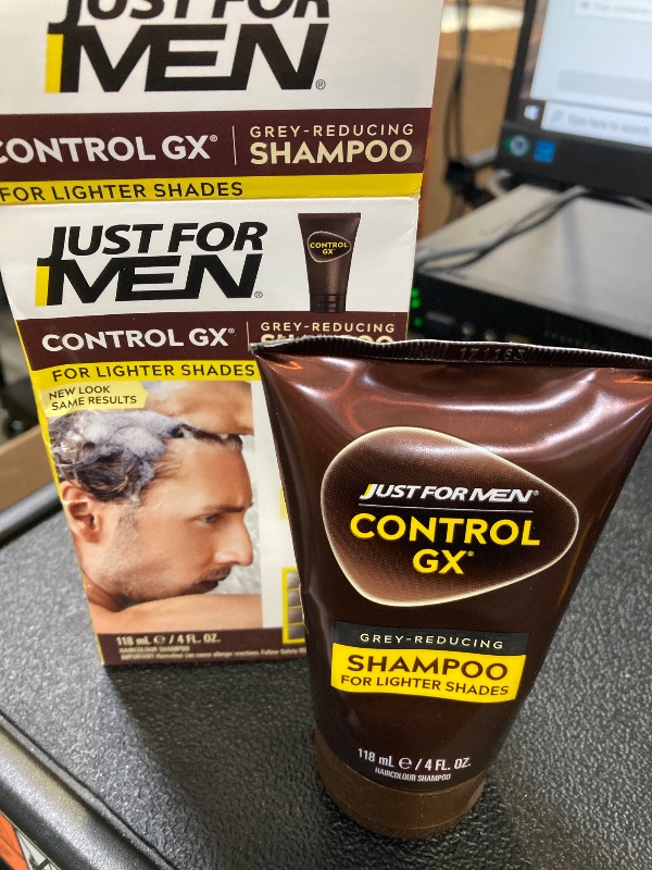 Photo 1 of Just for Men Control GX Grey Reducing Shampoo for Lighter Shades of Hair, Blonde to Medium Brown, Gradual Hair Color with Keratin, 4 Fl Oz - Pack of 1 (Packaging May Vary)