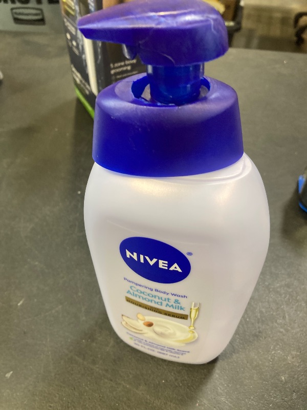 Photo 1 of NIVEA Pampering Coconut and Almond Milk Body Wash with Nourishing Serum, Moisturizing Body Wash for Women, Enriched with Provitamin B5 and Vitamin E, 30 Fl Oz Bottle
