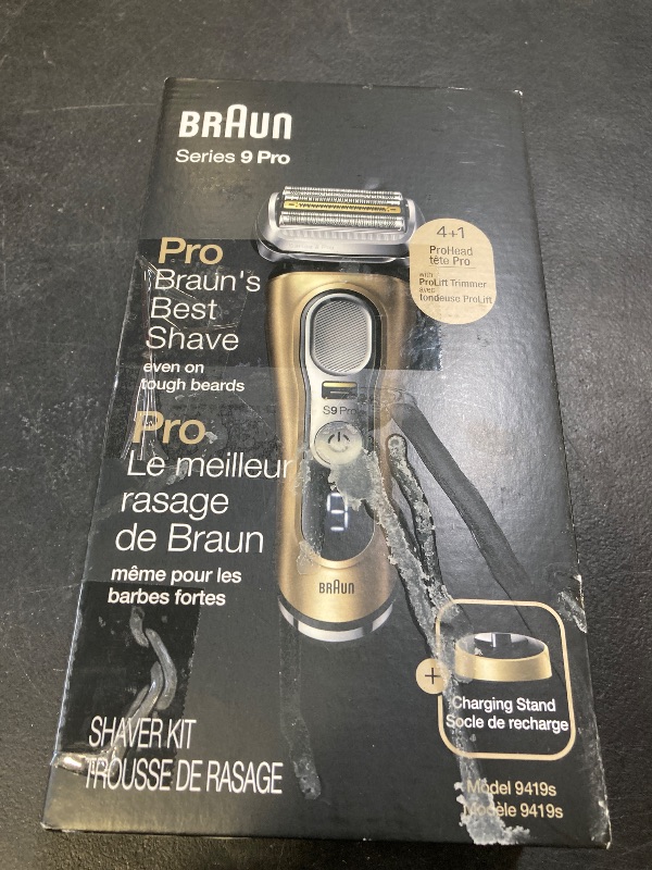 Photo 1 of Braun Series 9 Pro 9419s Electric Shaver for Men, Wet & Dry Shave, Shaving Kit with 4+1 Head with ProLift Trimmer