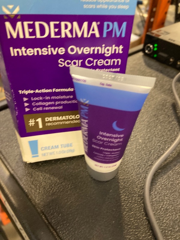 Photo 1 of Mederma PM Intensive Overnight Scar Cream, Works with Skin's Nighttime Regenerative Activity, Clinically Shown to Make Scars Smaller and Less Visible, 1.0 Oz (28g)