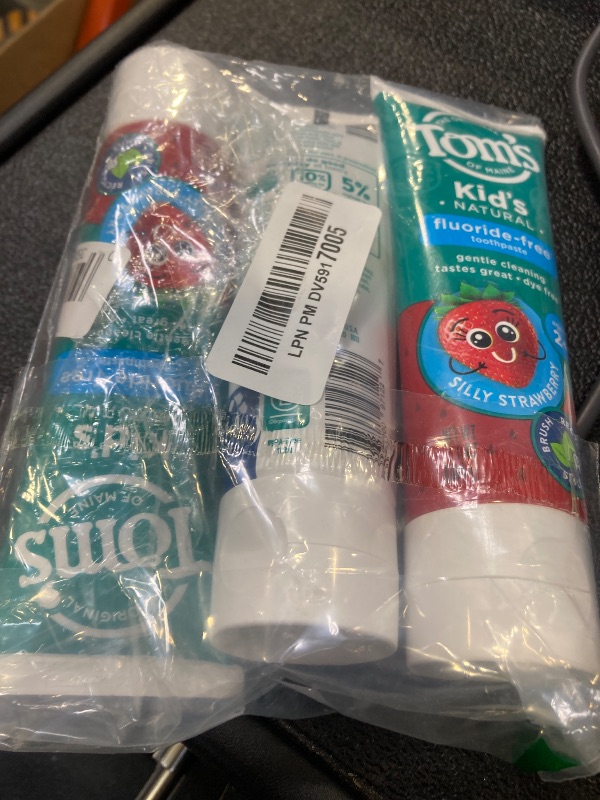 Photo 1 of Tom's of Maine Natural Kid's Fluoride Free Toothpaste, Ages 2+, Silly Strawberry, 5.1 oz. 3-Pack (back in original formula)