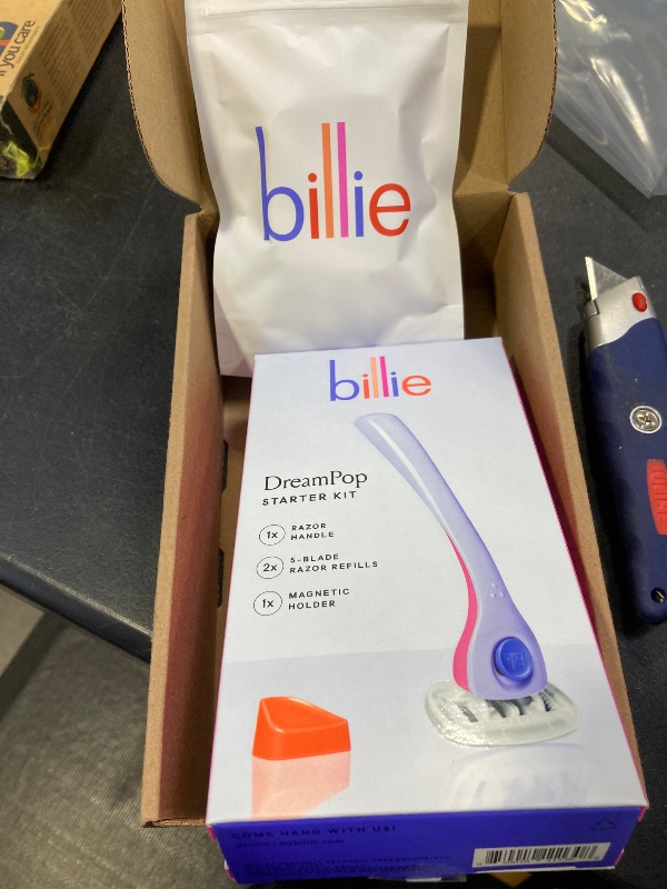 Photo 1 of Billie Razors for Women Shave Kit – Women’s Razor + 4 x 5-Blade Razor Refills + Magnetic Holder – DreamPop