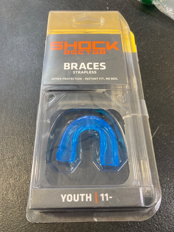 Photo 1 of Shock Doctor Orthodontic Mouth Guard for Braces for Sports, Hockey, Lacrosse, Football, Baseball, Braces Mouth Guard, Upper Teeth Protection, Adult & Youth Mouth Guard Sizes