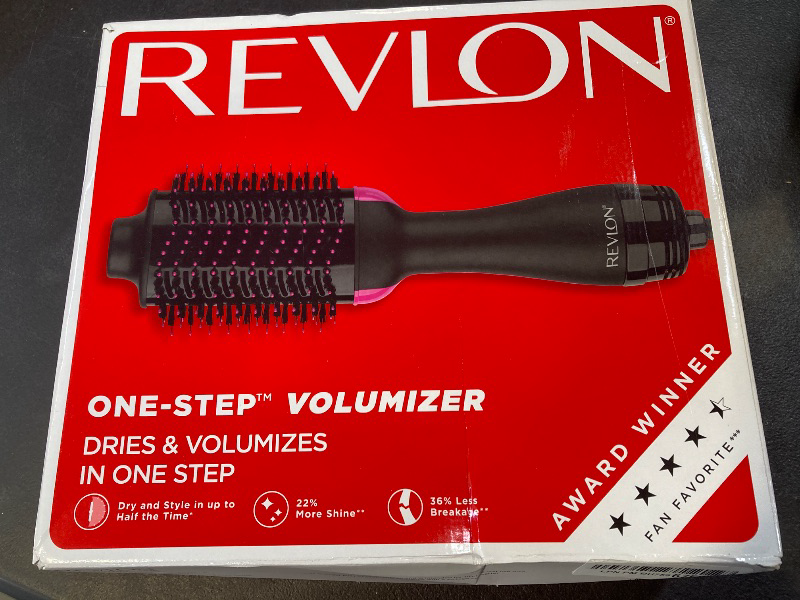 Photo 1 of REVLON One-Step Volumizer Hair Dryer and Styler, for Less Frizz, More Shine, and Reduced Heat Damage for Salon Style Round Brush for Blowout, Black 