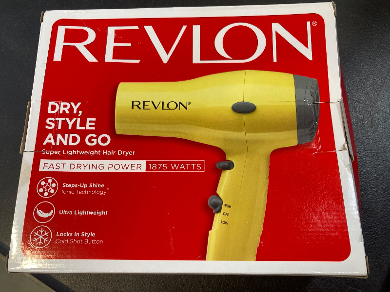 Photo 1 of REVLON Compact Hair Dryer | 1875W Lightweight Design, Perfect for Travel, (Yellow)