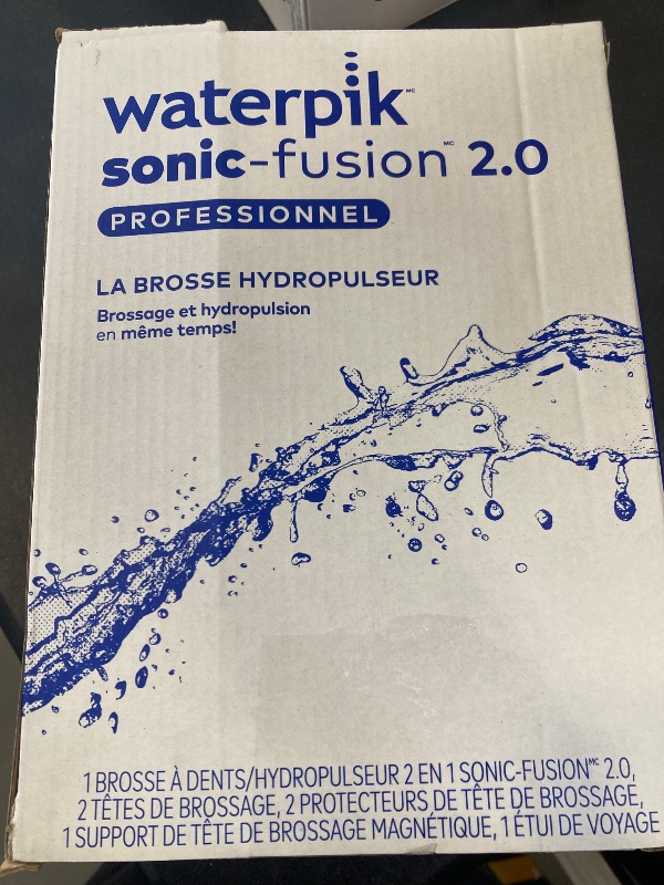 Photo 1 of Waterpik Sonic-Fusion 2.0 Professional Flossing Electric Toothbrush with Water Flosser Combo In One, White SF-04, Packaging May Vary