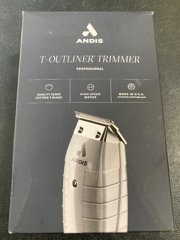Photo 1 of Andis 04780 Professional T-Outliner Beard & Hair Trimmer for Men with Carbon Steel T-Blade, Bump Free Technology – Corded Electric Beard Trimmer, GTO, Grey