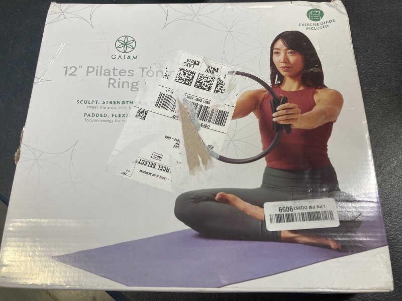 Photo 1 of Gaiam Pilates Ring 12" Fitness Circle - Lightweight & Durable Foam Padded Handles | Flexible Resistance Exercise Equipment for Toning Arms, Thighs/Legs & Core, Black