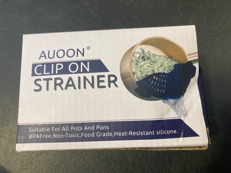Photo 1 of AUOON Clip On Strainer Silicone for All Pots and Pans, Pasta Strainer Clip on Food Strainer for Meat Vegetables Fruit Silicone Kitchen Colander