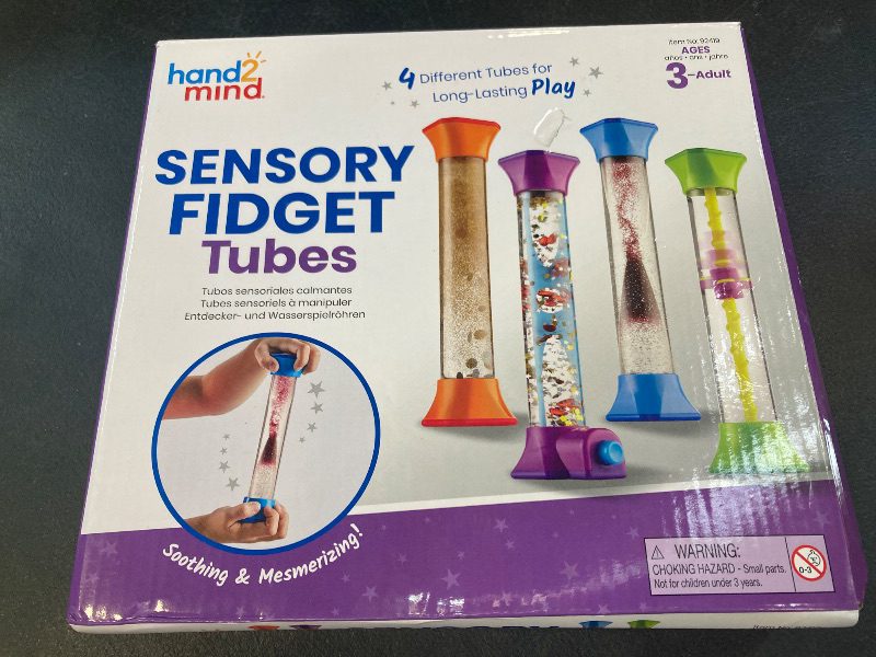 Photo 1 of hand2mind Sensory Fidget Tubes, Calming Toys for Kids, Occupational Therapy Toys, Play Therapy, Stress Relief Toy, Comfort Items for Anxiety, Calm Down Corner Supplies (Set of 4)