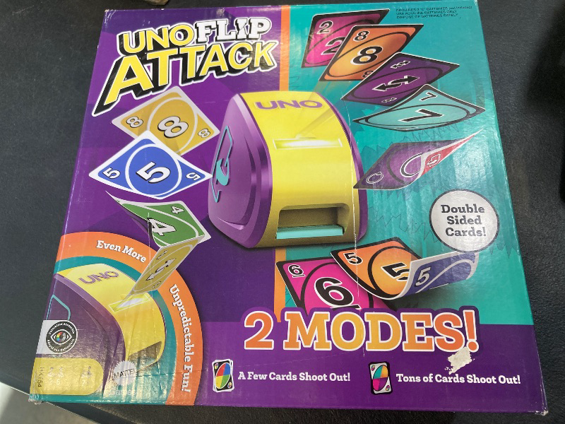 Photo 1 of Mattel Games UNO Flip Attack Card Game for Kids, Adults & Family Nights, Combines UNO Flip & Attack in One Game
