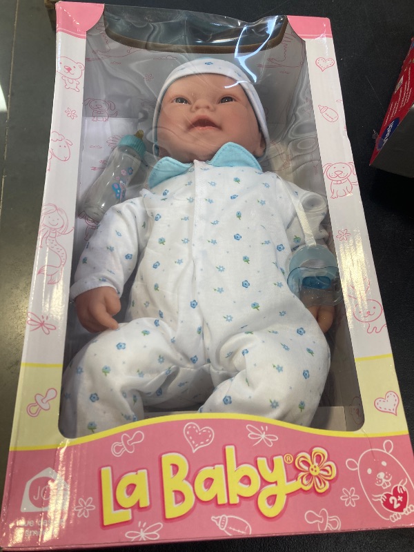 Photo 1 of Caucasian 20-inch Large Soft Body Baby Doll | JC Toys - La Baby | Washable |Removable Blue Outfit w/ Hat and Pacifier| For Children 2 Years +