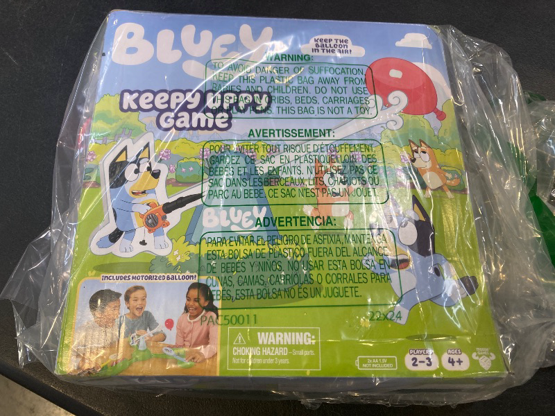 Photo 1 of Bluey Keepy Uppy Game. Help, Bingo, and Chilli Keep The Motorized Balloon in The Air with The Character Paddles for 2-3 Players. Ages 4+