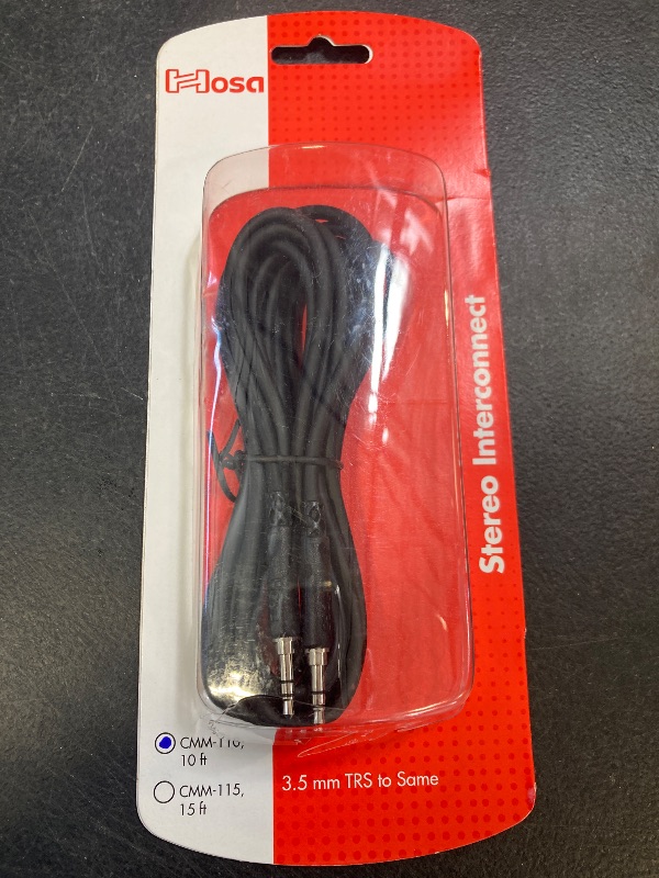 Photo 1 of Hosa CMM-110 3.5 mm TRS to 3.5 mm TRS Stereo Interconnect Cable, 10 Feet , Black