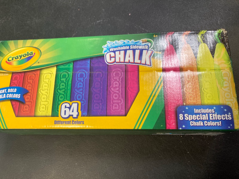 Photo 1 of Crayola Ultimate Washable Chalk Collection (64ct), Bulk Sidewalk Chalk, Outdoor Chalk for Kids, Anti-Roll Sticks, School Supplies