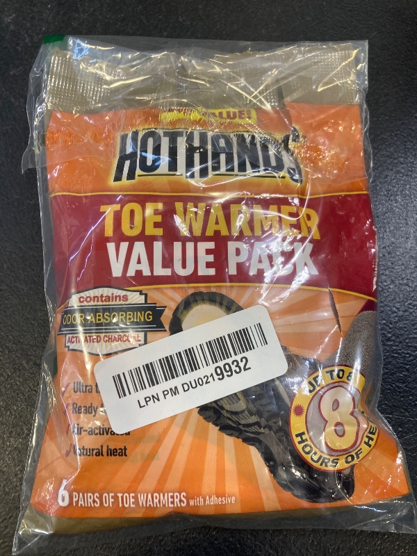 Photo 1 of HotHands Toe Warmers - Long Lasting Safe Natural Odorless Air Activated Warmers - Up to 8 Hours of Heat - 6 Pair