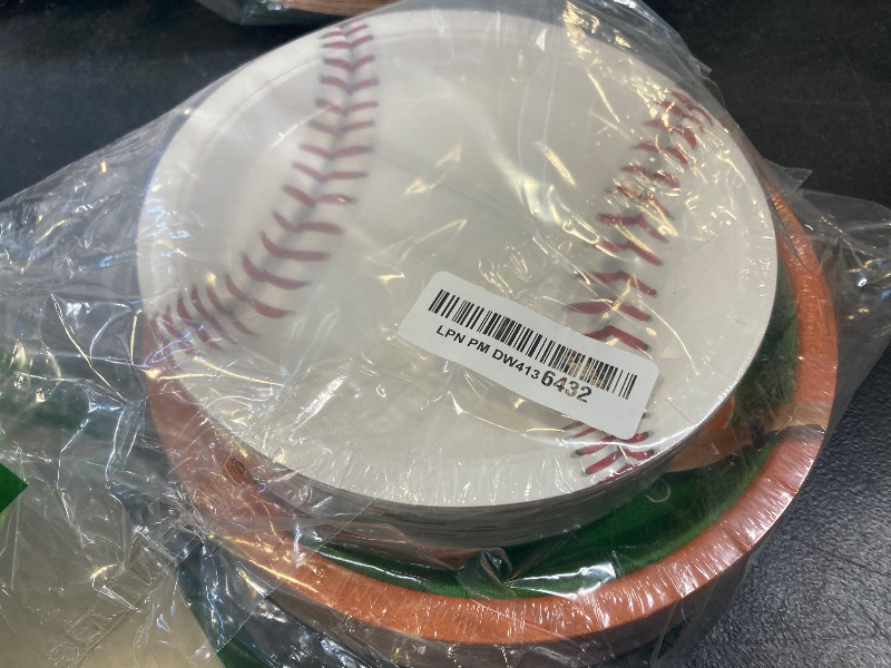 Photo 1 of Baseball Party Supplies Kit for 50 - Complete with Dinner & Dessert Plates and Napkins- Baseball Birthday & Gameday Celebrations -Baseball Party Decorations &