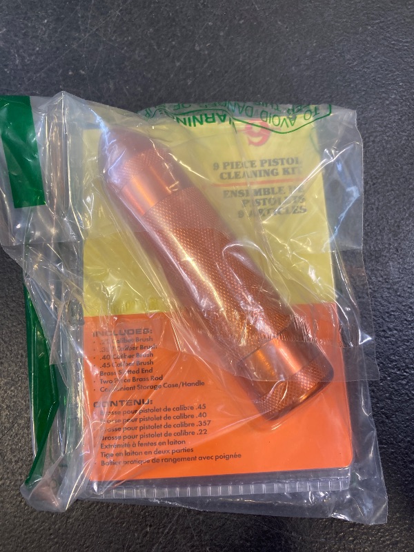 Photo 1 of Hoppe's No. 9, 9-Piece Pistol Cleaning Kit, Orange