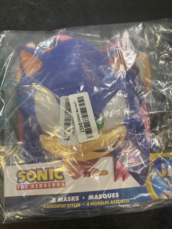 Photo 1 of Unique Sonic the Hedgehog Party Masks 16 Assorted Paper Masks with Celebrate With Me Sticker | Sonic Birthday Party Supplies for Kids