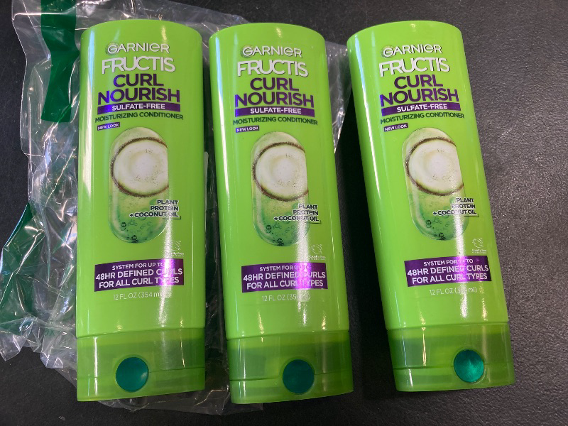 Photo 1 of Garnier Fructis Curl Nourish Sulfate Free Moisturizing Conditioner, 12 Fl Oz, 3 Count (Packaging May Vary)