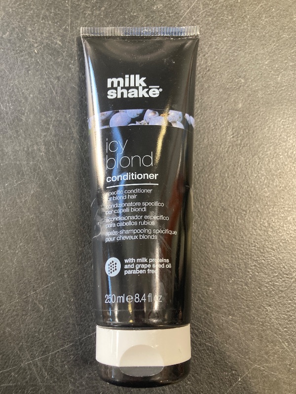 Photo 1 of milk_shake icy blond conditioner | toning conditioner with black pigment to neutralize yellow and brass in platinum blonde hair | smooths, hydrates, and brightens cool tones | 8.4 Fl Oz