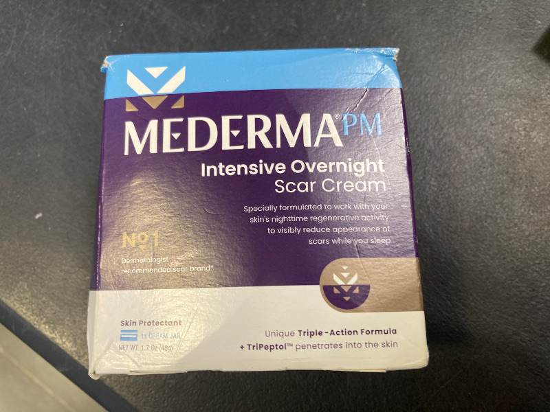 Photo 1 of Mederma PM Intensive Overnight Scar Cream, Works with Skin's Nighttime Regenerative Activity, Clinically Shown to Make Scars Smaller and Less Visible, 1.7 Oz (48g)