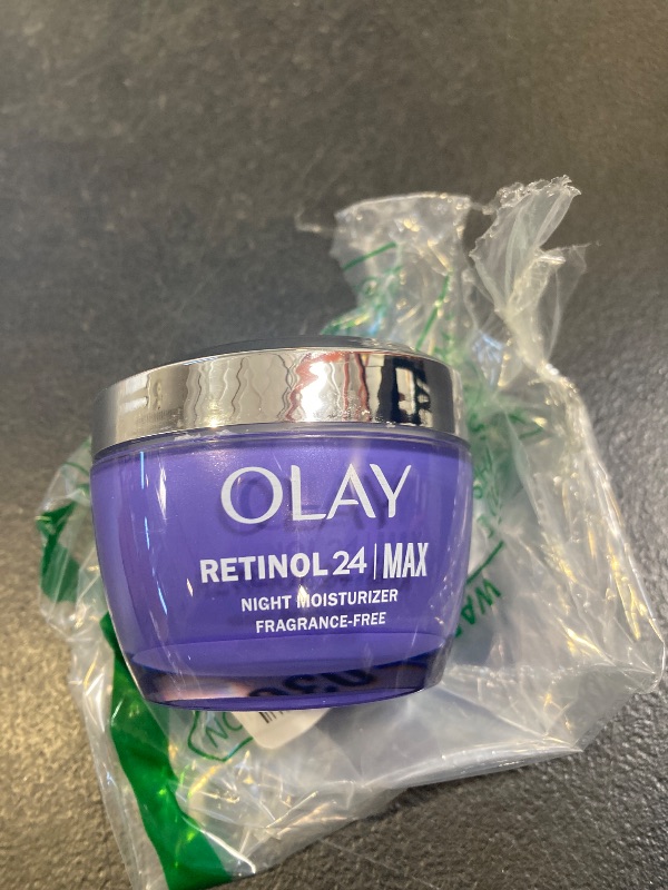 Photo 1 of Olay Retinol Face Moisturizer, 24 MAX Anti-Aging Night Cream for Women, Fragrance-Free, Non Greasy - Anti-Wrinkle, Smooth Fine Lines, Tightening, Hydrating Skin Care - Peptides, Glycerin, 1.7 Oz