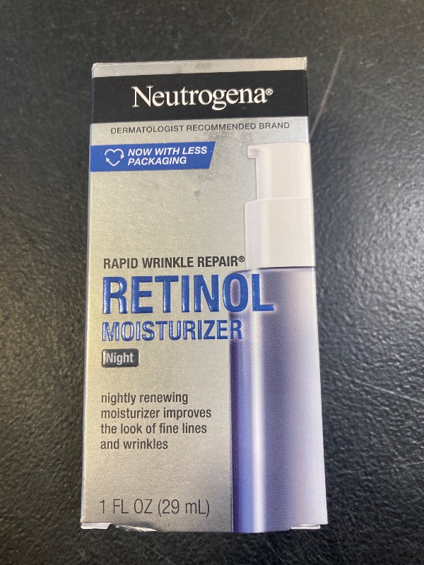 Photo 1 of Neutrogena Retinol Face Moisturizer Cream, Rapid Wrinkle Repair, Anti-Wrinkle Night Moisturizer Cream, Anti-Wrinkle Face & Neck Cream Moisturizer with Hyaluronic Acid & Retinol, Paraben-Free, 1 fl. oz
