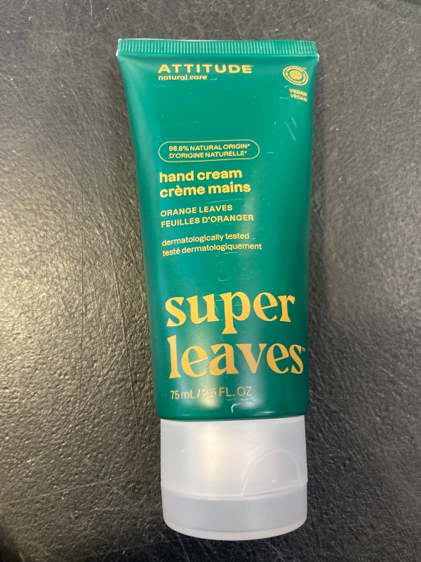 Photo 1 of ATTITUDE Hand Cream, EWG Verified, Plant and Mineral-Based, Vegan Personal Care Products, Orange Leaves, 2.5 Fl Oz