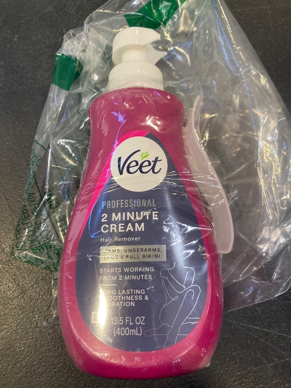 Photo 1 of VEET Professional 2 Minute Hair Removal Cream For All Skin Types with Shea Butter | Effective Full Bikini Hair Removal, Pubic Hair Removal Gel | Dermatologically Tested | 13.5 FL OZ Bottle w/Spatula