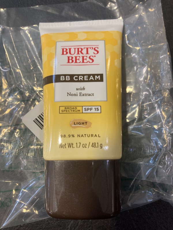 Photo 1 of Burt's Bees BB Cream With SPF 15, Broad-Spectrum Sunscreen Tinted Lotion for All Skin Types, 98.9 Percent Natural Origin Skin Care, Light, 1.7 oz. Tube