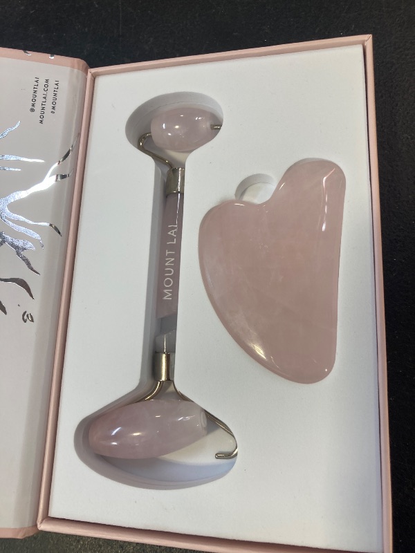 Photo 1 of Mount Lai Rose Quartz Facial Spa Set, Rose Quartz Roller and Gua Sha Facial Tools Set, Guasha Tool for Face to Relieve Muscle Tension and Reduce Puffiness, Anti Aging Skin Care Sets for Women