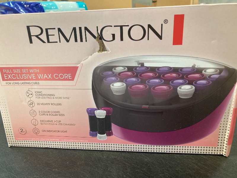 Photo 1 of Remington Ionic Conditioning Hair Setter, 20 Velvet Hair Rollers, 6 Large (1¼”), 10 Medium (1"), 4 Small (¾”), Blowout Style Hair Curlers