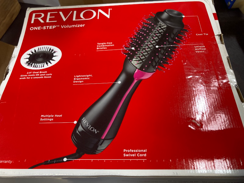 Photo 1 of REVLON One-Step Volumizer Hair Dryer and Styler, for Less Frizz, More Shine, and Reduced Heat Damage for Salon Style Round Brush for Blowout, Black (Amazon Exclusive)