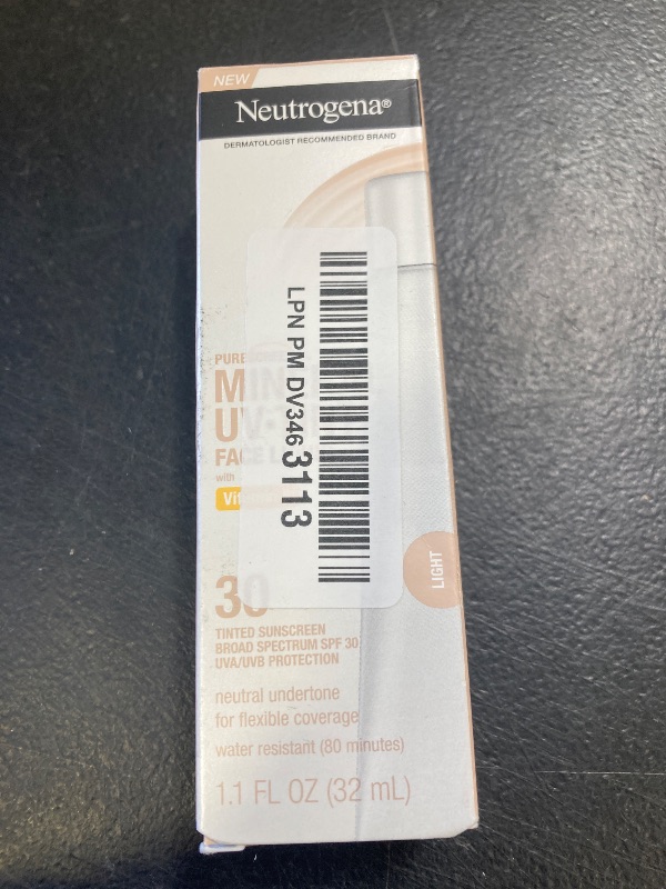 Photo 1 of Neutrogena Purescreen+ Tinted Sunscreen for Face with SPF 30, Broad Spectrum Mineral Sunscreen with Zinc Oxide and Vitamin E, Water Resistant, Fragrance Free, Light, 1.1 fl oz