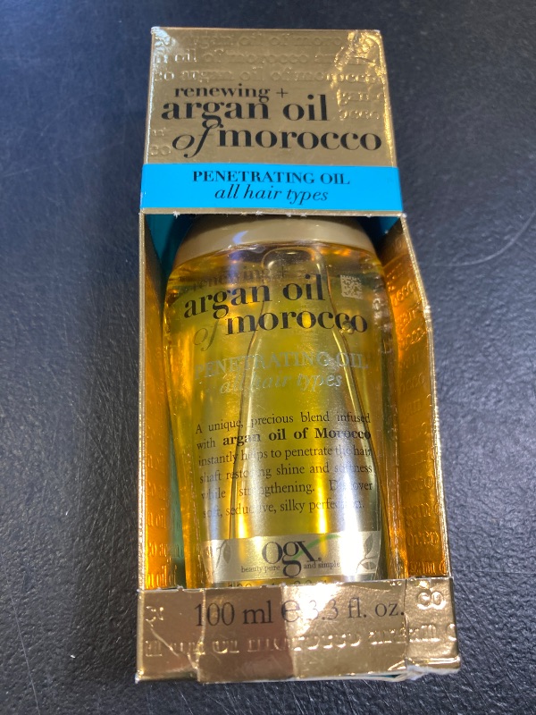 Photo 1 of OGX Renewing + Argan Oil of Morocco Penetrating Hair Oil Treatment, Moisturizing & Strengthening Silky Oil for All Hair Types, Paraben-Free, Sulfated-Surfactants Free, 3.3 fl oz