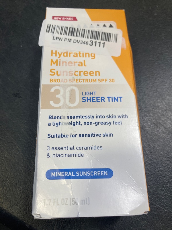 Photo 1 of CeraVe Hydrating Mineral Sunscreen SPF 30 with Sheer Tint, Tinted Mineral Sunscreen with Zinc Oxide & Titanium Dioxide, Blends Seamlessly For Healthy Glow, Light, 1.7 Oz