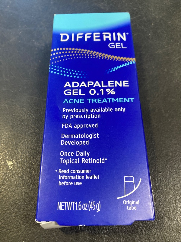 Photo 1 of Differin Acne Treatment Gel, 180 Day Supply, Retinoid Treatment for Face with 0.1% Adapalene, Gentle Skin Care for Acne Prone Sensitive Skin, 45g Tube