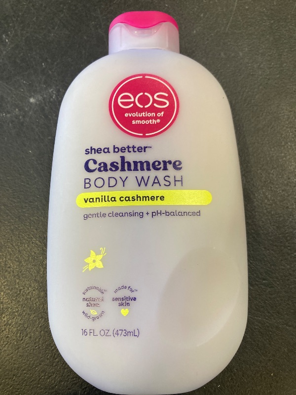 Photo 1 of eos Shea Better Cashmere Body Wash, Vanilla Cashmere, Moisturizing and Nourishing, pH Balanced Creamy Gel Formula, Paraben & Phthalate Free, Sensitive Skin,16 fl oz