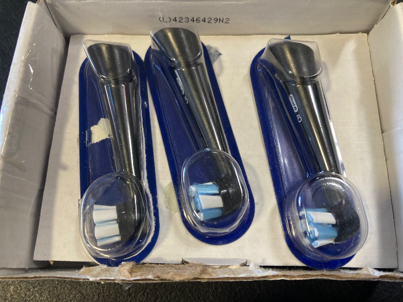 Photo 1 of Oral-B iO Ultimate Clean Replacement Brush Heads, 5 Count, 4 Ultimate Clean + 1 Gum & Sensitive Black