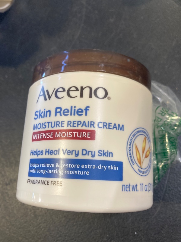 Photo 1 of Aveeno Skin Relief Intense Moisture Repair Body Cream with Triple Oat & Shea Butter Formula, Helps Relieve & Restore Extra-Dry Skin with Long-Lasting Moisture, Fragrance-Free, 11 oz