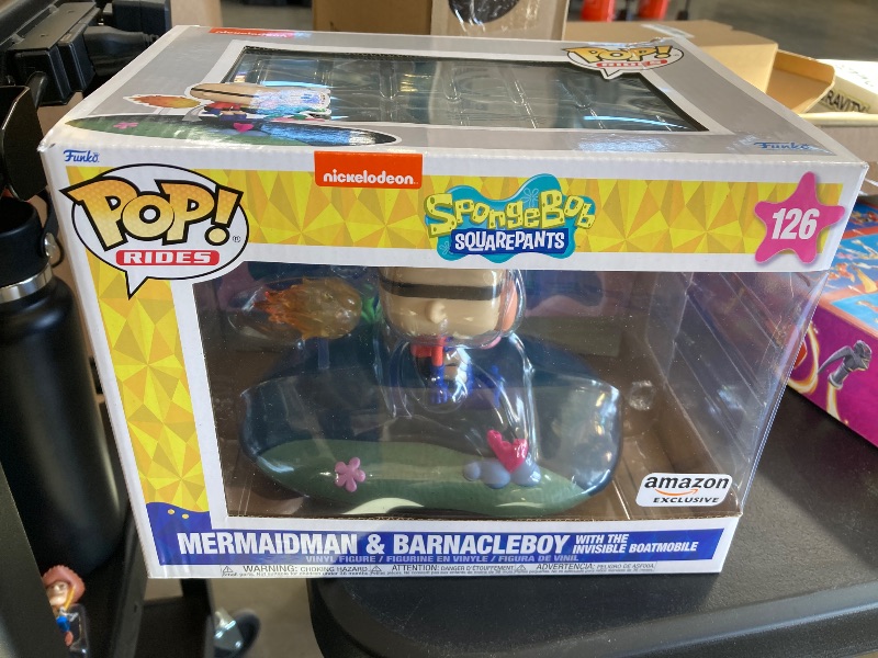 Photo 1 of Funko POP Rides Deluxe: Spongebob Squarepants - Mermaid Man & Barnacle Boy with Invisible Car - Collectable Vinyl Figure - Gift Idea - Official Merchandise - for Kids & Adults